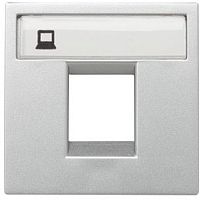 Лицевая панель ABB Niessen Zenit для 1-м. 2 мод. розетки RJ45/RJ11 N2218.1 PL серебро картинка